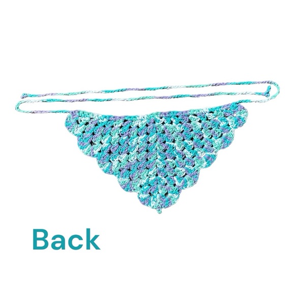 Multi colour Handmade Crochet Cotton Bandana NWOT - Picture 2 of 5